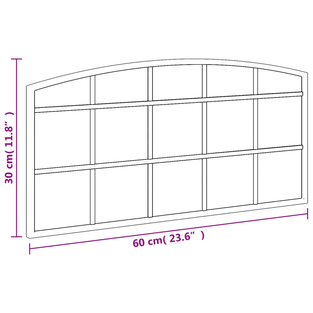 Wandspiegel boog 60x30 cm ijzer zwart - AllerleiShop