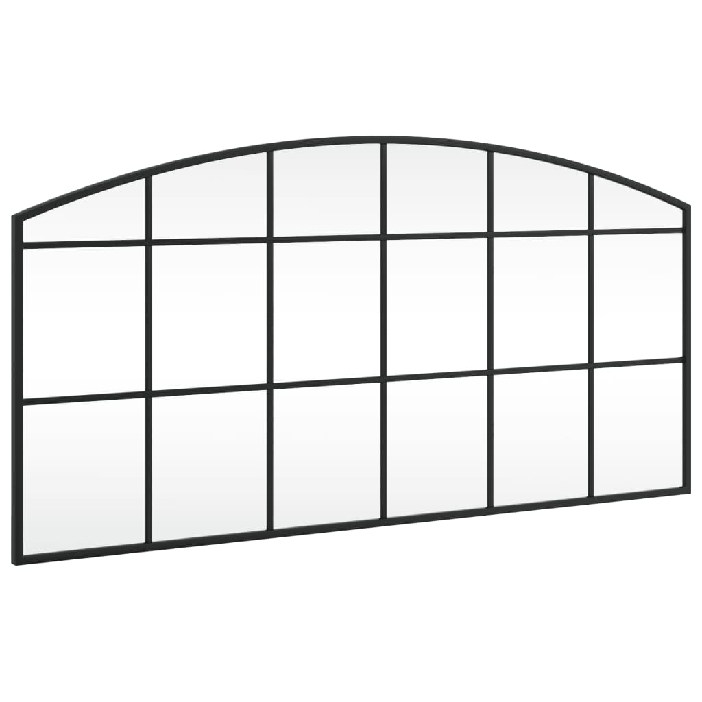 Wandspiegel boog 100x50 cm ijzer zwart - AllerleiShop