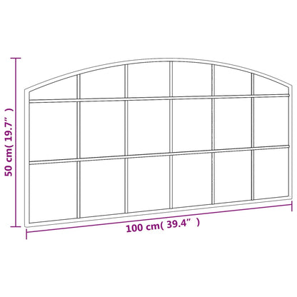 Wandspiegel boog 100x50 cm ijzer zwart - AllerleiShop