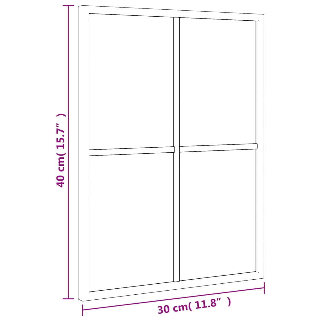 Wandspiegel rechthoekig 30x40 cm ijzer zwart - AllerleiShop