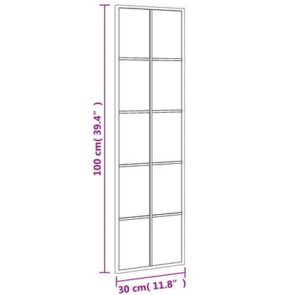 Wandspiegel rechthoekig 30x100 cm ijzer zwart - AllerleiShop