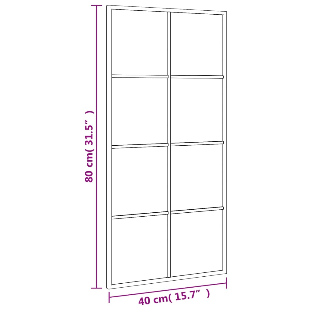 Wandspiegel rechthoekig 40x80 cm ijzer zwart - AllerleiShop