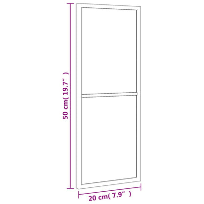 Wandspiegel rechthoekig 20x50 cm ijzer zwart - AllerleiShop