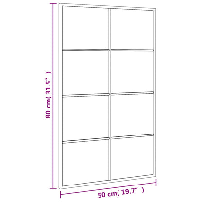 Wandspiegel rechthoekig 50x80 cm ijzer zwart - AllerleiShop