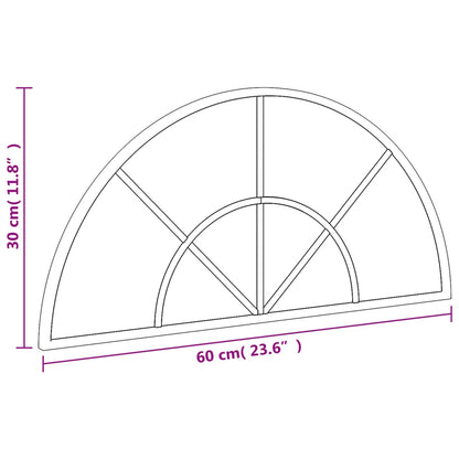 Wandspiegel boog 60x30 cm ijzer zwart - AllerleiShop