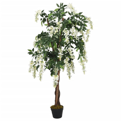 Kunstplant wisteria 1260 bladeren 180 cm groen en wit - AllerleiShop