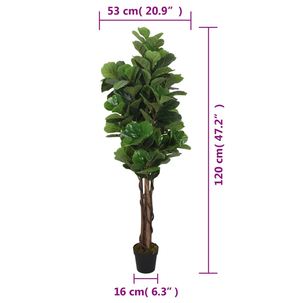 Kunstplant vijgenboom 134 bladeren 120 cm groen - AllerleiShop