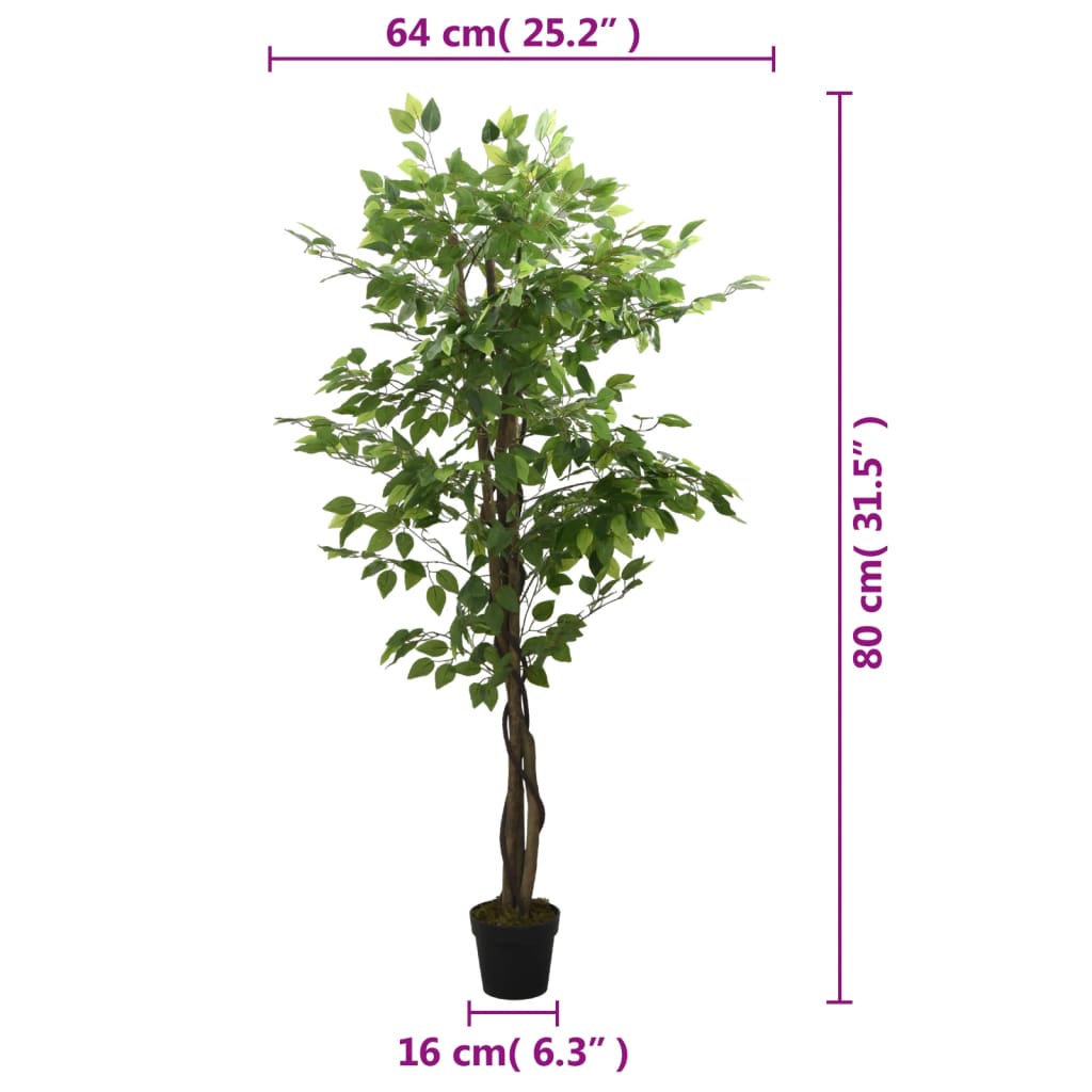 Kunstplant ficus 378 bladeren 80 cm groen - AllerleiShop