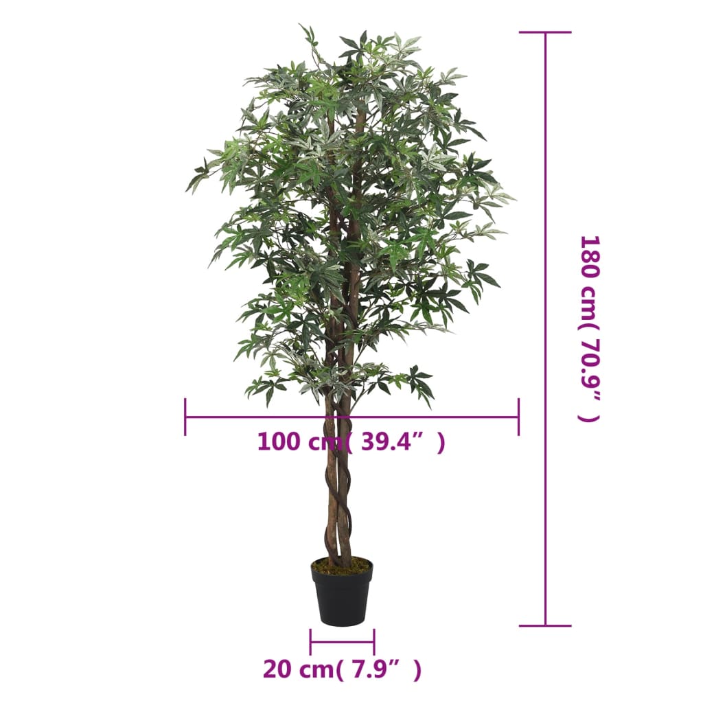 Kunstplant esdoornboom 672 bladeren 180 cm groen - AllerleiShop