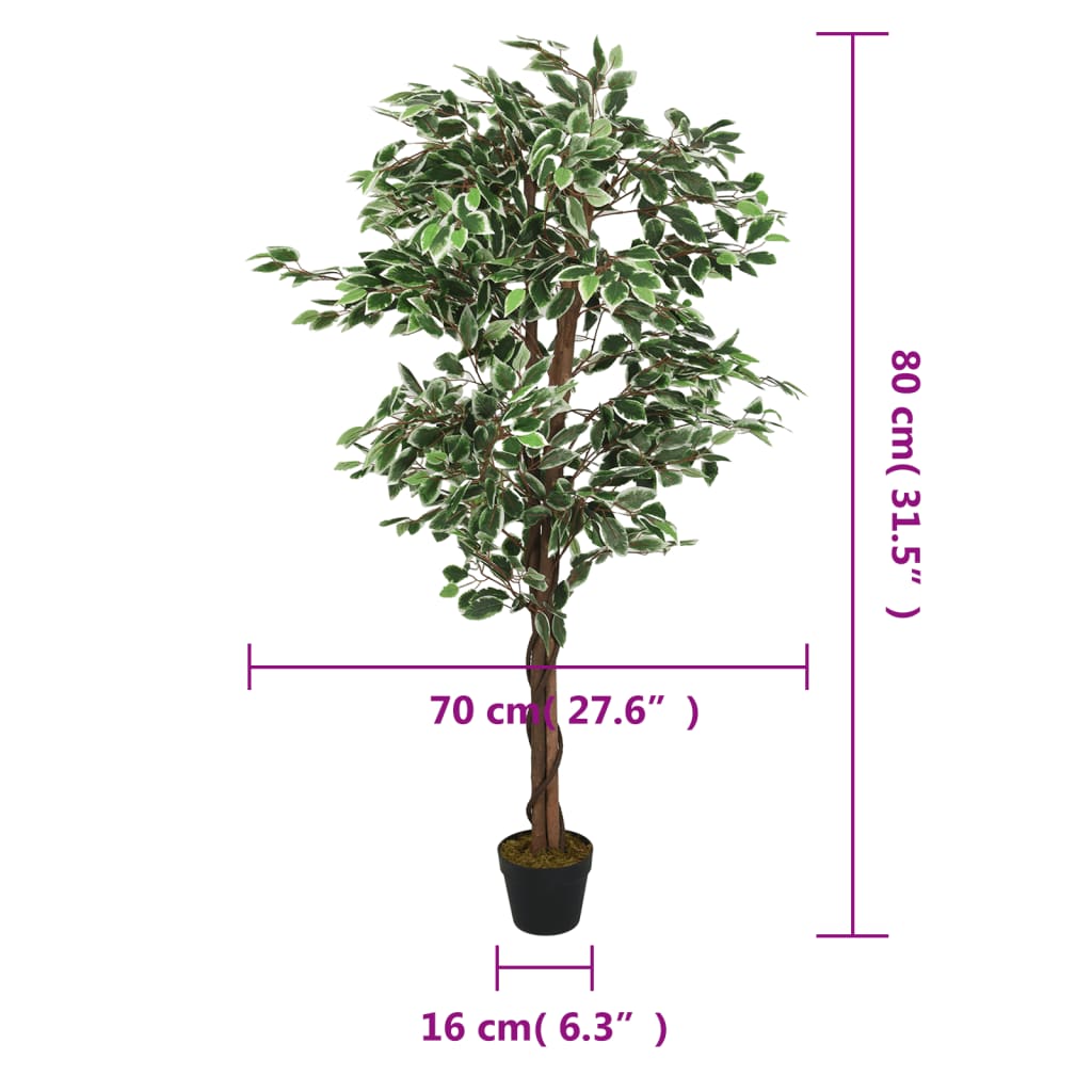 Kunstplant ficus 378 bladeren 80 cm groen - AllerleiShop