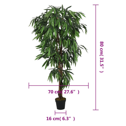 Kunstplant mangoboom 300 bladeren 80 cm groen - AllerleiShop