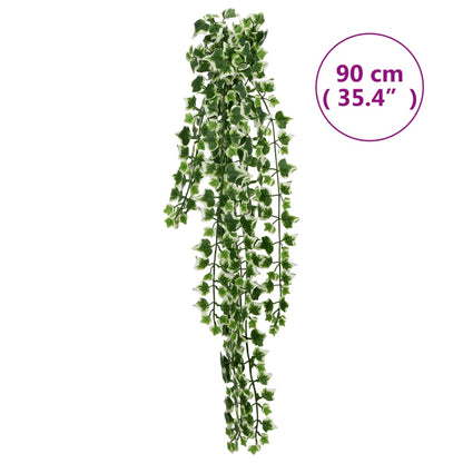 Kunsthangplanten 12 st 339 bladeren 90 cm groen en wit - AllerleiShop