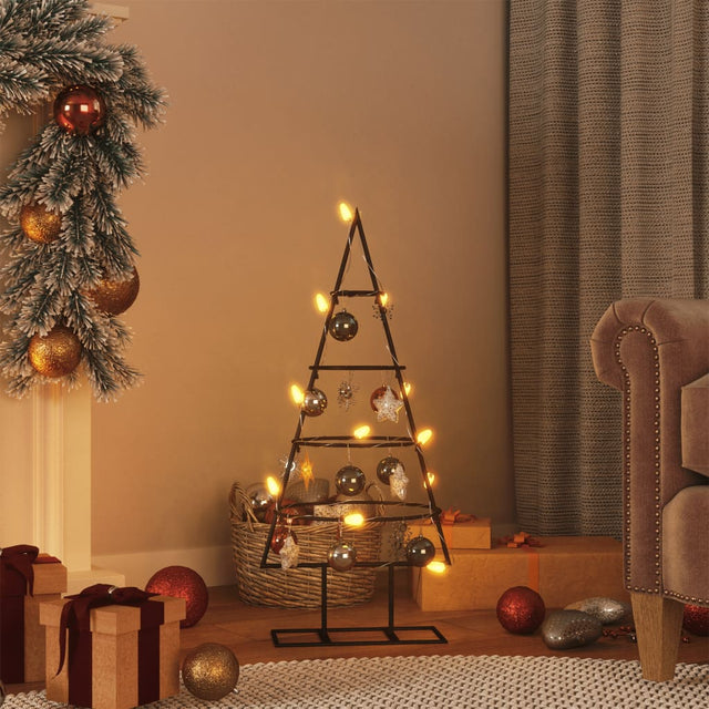 Kerstdecoratie kerstboom 60 cm metaal zwart - AllerleiShop