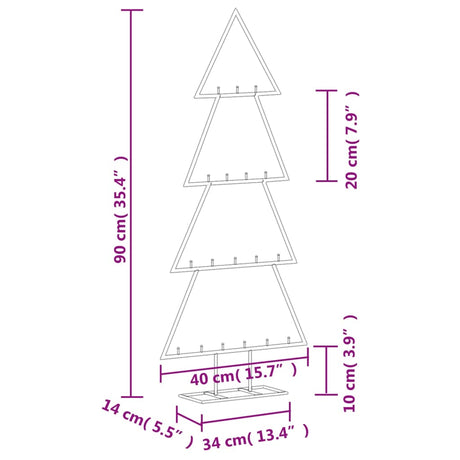 Kerstdecoratie kerstboom 90 cm metaal zwart - AllerleiShop