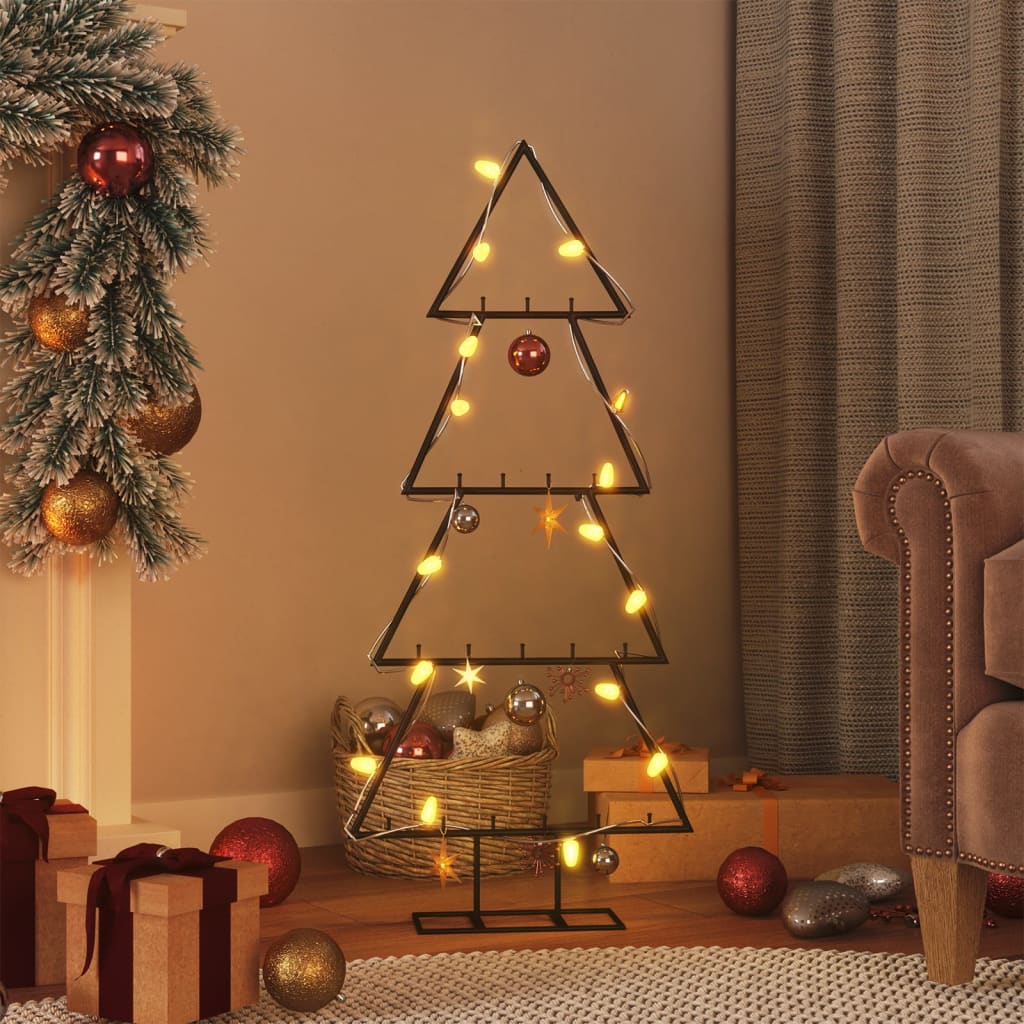 Kerstdecoratie kerstboom 125 cm metaal zwart - AllerleiShop