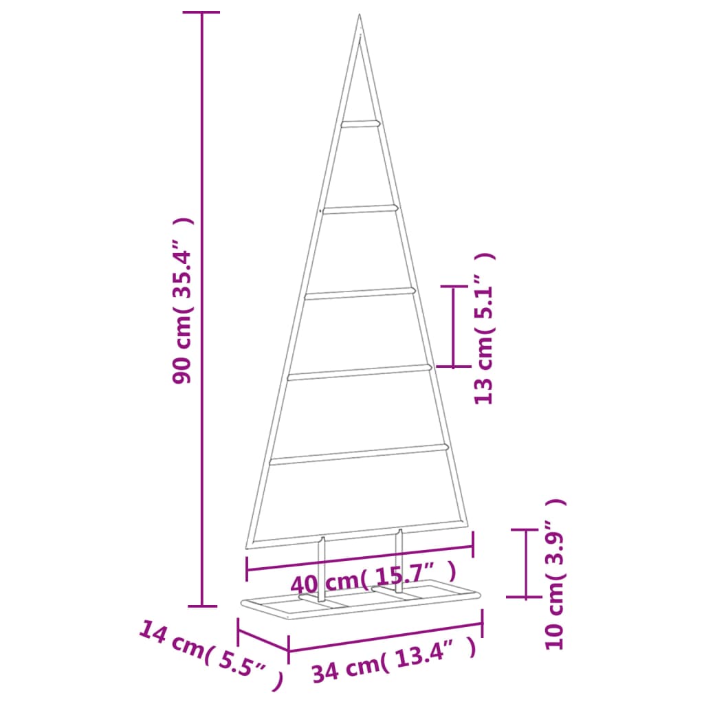 Kerstdecoratie kerstboom 90 cm metaal zwart - AllerleiShop