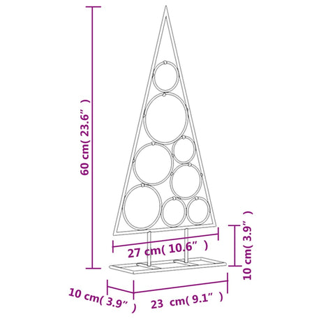 Kerstdecoratie kerstboom 60 cm metaal zwart - AllerleiShop