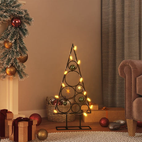 Kerstdecoratie kerstboom 60 cm metaal zwart - AllerleiShop