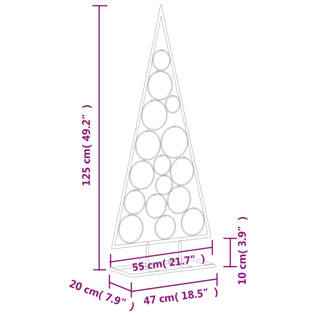 Kerstdecoratie kerstboom 125 cm metaal zwart - AllerleiShop