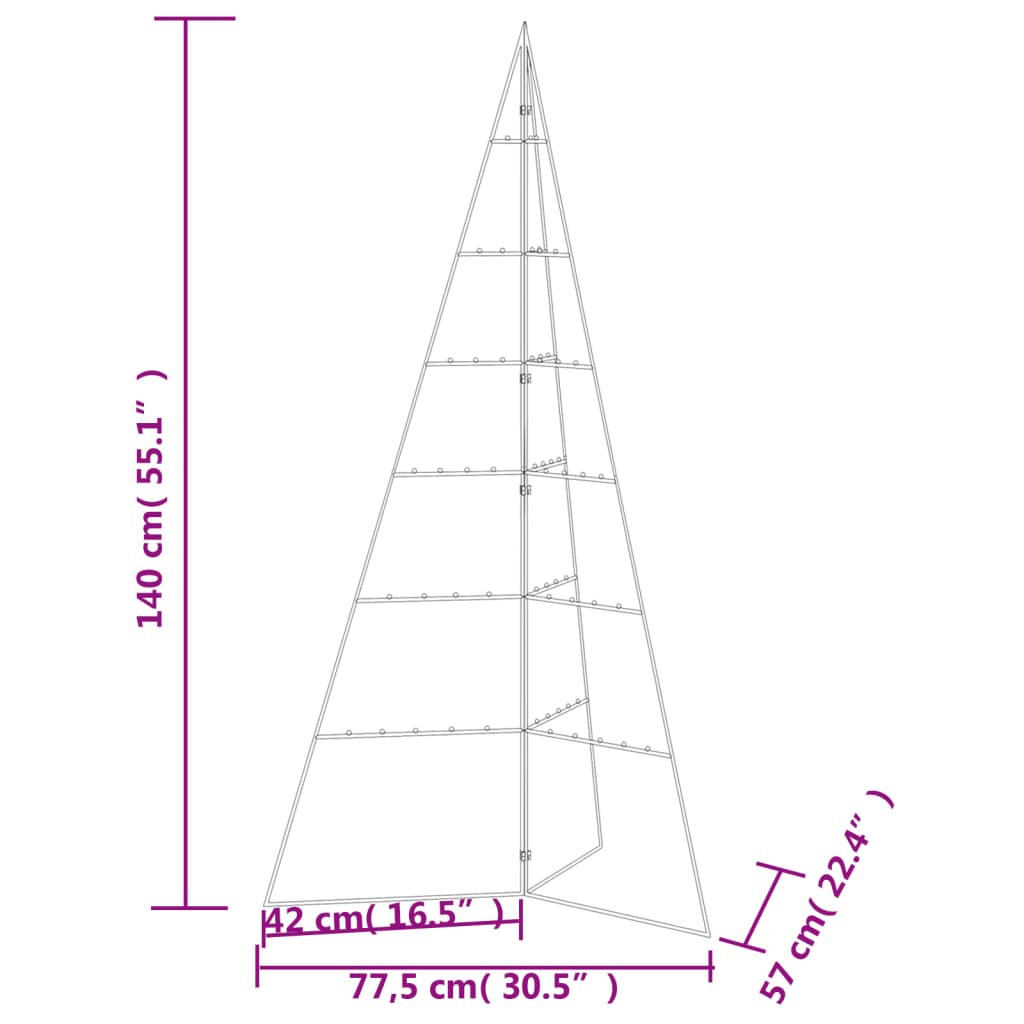 Kerstdecoratie kerstboom 140 cm metaal zwart - AllerleiShop