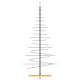 Kerstdecoratie kerstboom met houten basis 180 cm metaal zwart - AllerleiShop