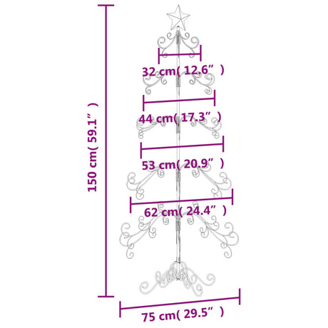 Kerstdecoratie kerstboom 150 cm metaal zwart - AllerleiShop