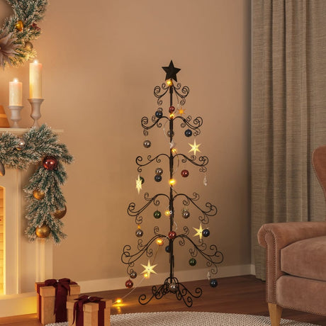 Kerstdecoratie kerstboom 150 cm metaal zwart - AllerleiShop