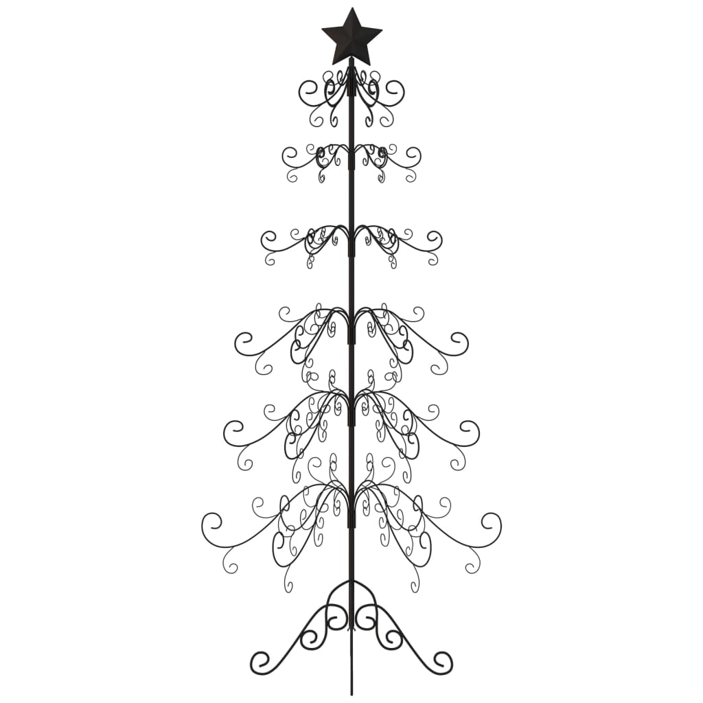 Kerstdecoratie kerstboom 180 cm metaal zwart - AllerleiShop