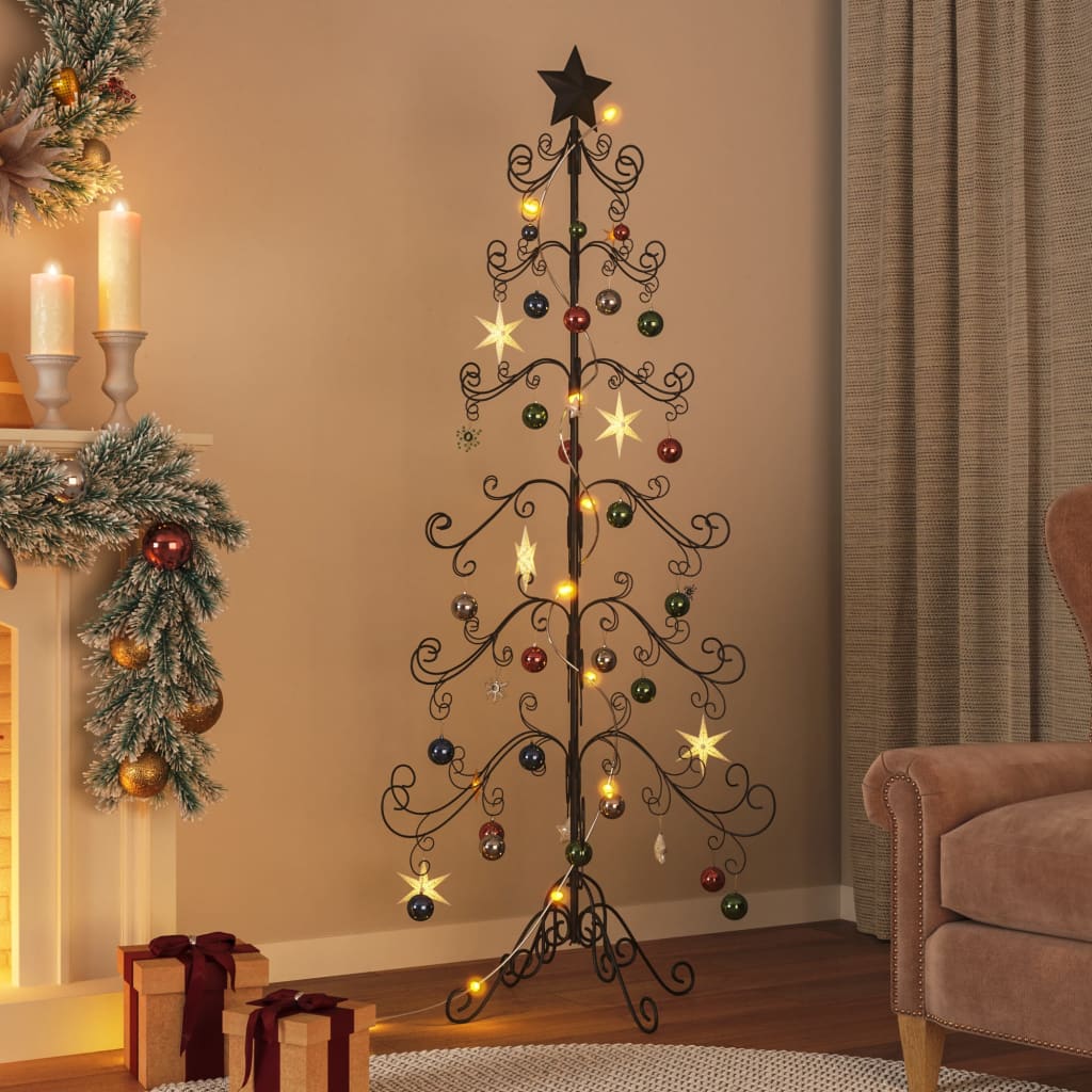 Kerstdecoratie kerstboom 180 cm metaal zwart - AllerleiShop