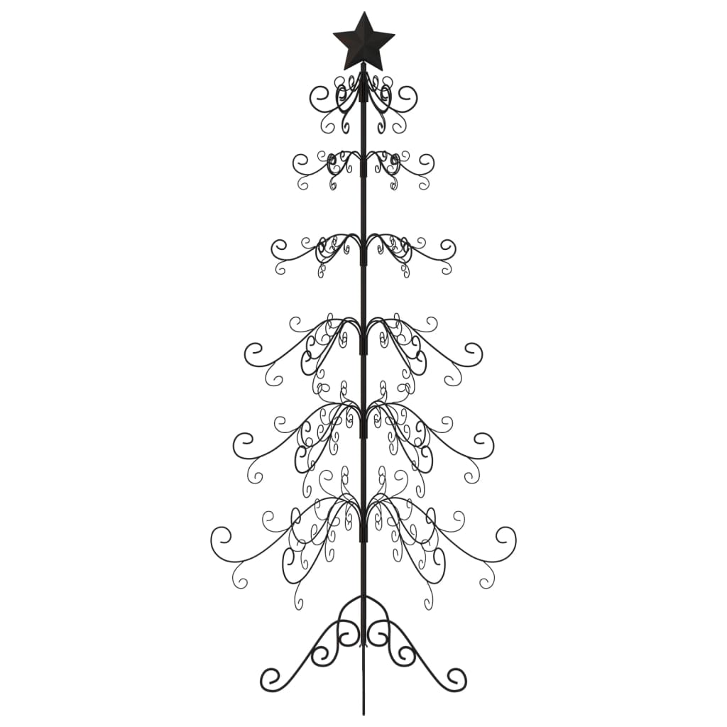 Kerstdecoratie kerstboom 215 cm metaal zwart - AllerleiShop