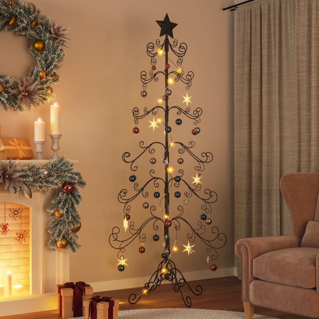 Kerstdecoratie kerstboom 215 cm metaal zwart - AllerleiShop