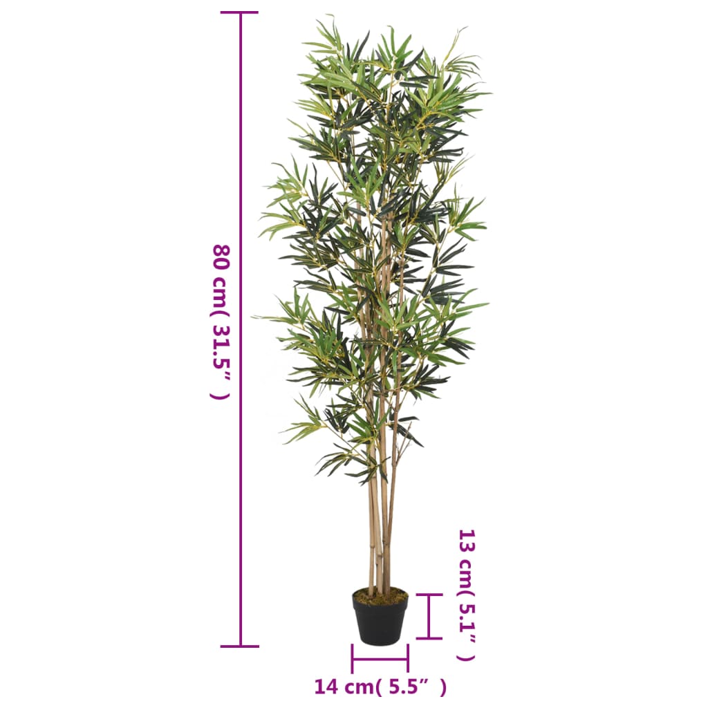 Kunstplant bamboe 368 bladeren 80 cm groen - AllerleiShop