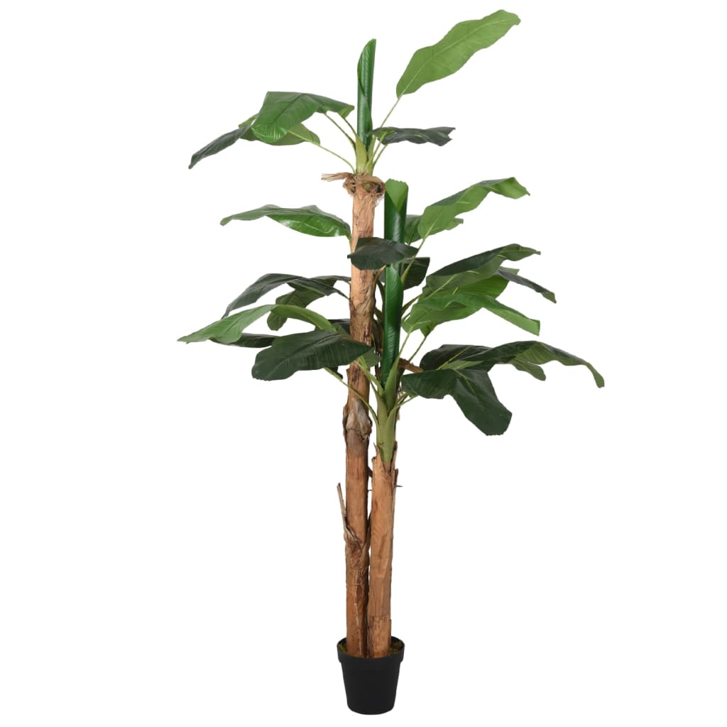 Kunstplant bananenboom 9 bladeren 120 cm groen - AllerleiShop