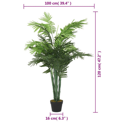 Kunstplant palmboom 28 bladeren 120 cm groen - AllerleiShop