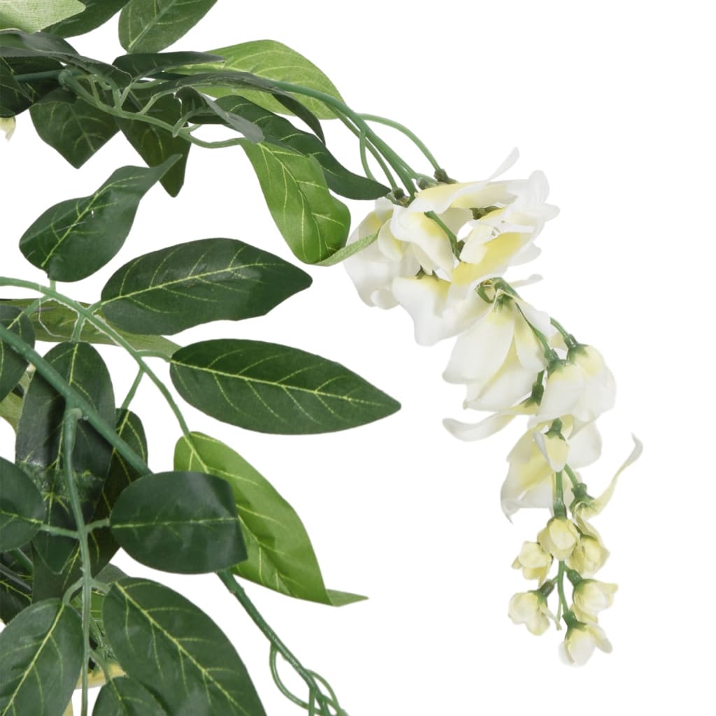 Kunstplant wisteria 840 bladeren 150 cm groen en wit - AllerleiShop