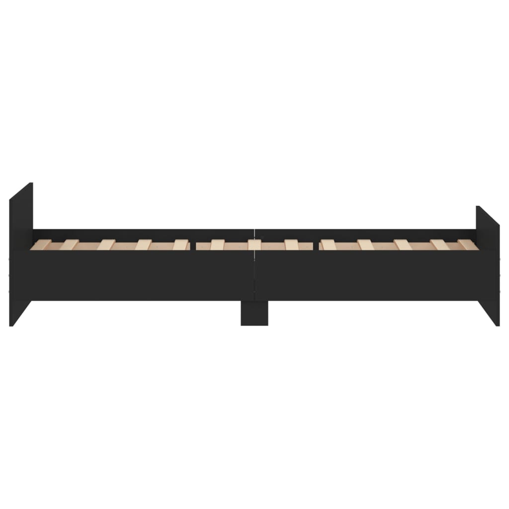 Bedframe bewerkt hout zwart 90x200 cm