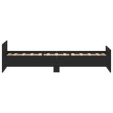 Bedframe bewerkt hout zwart 90x200 cm