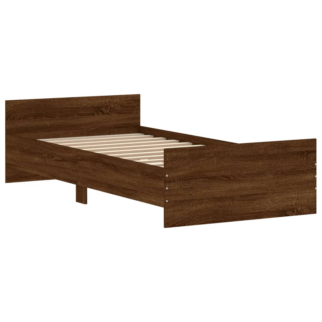 Bedframe zonder matras bewerkt hout bruin eikenkleur 90x200 cm