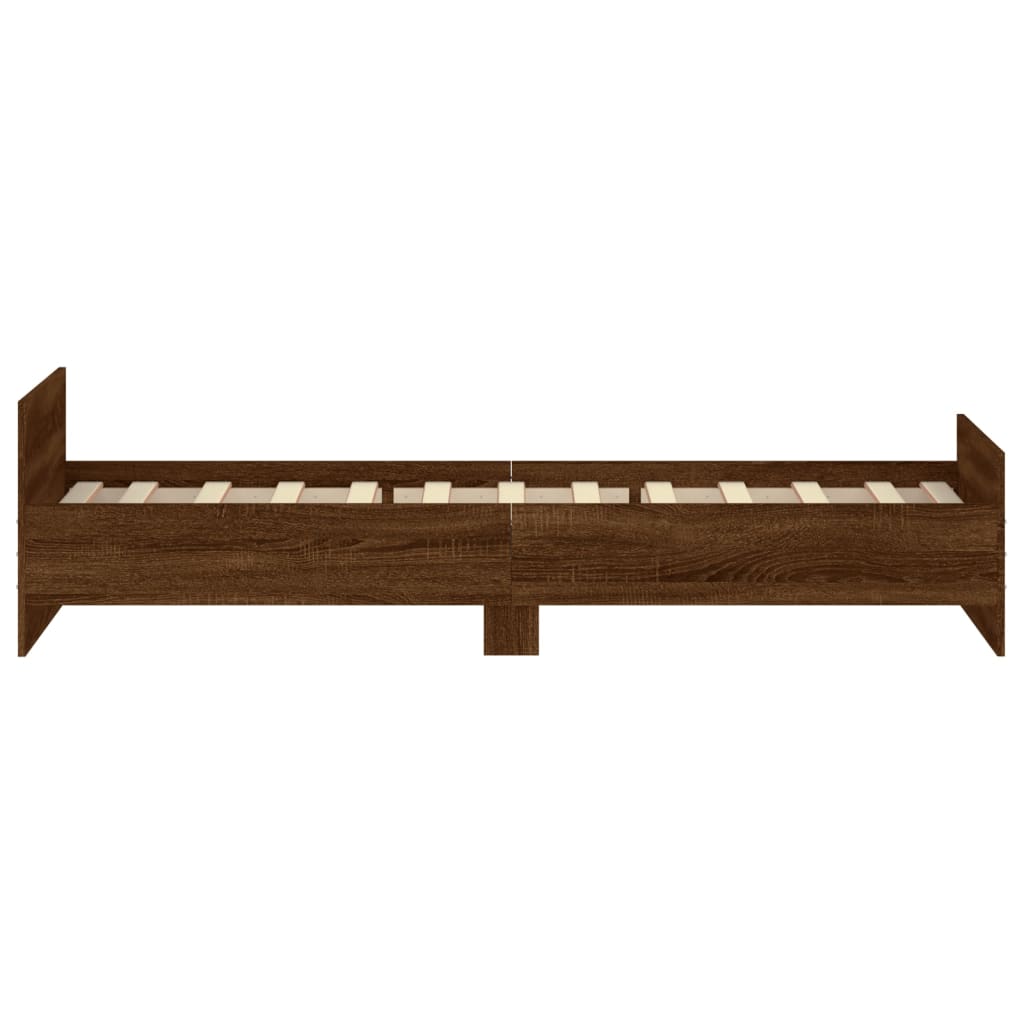 Bedframe zonder matras bewerkt hout bruin eikenkleur 90x200 cm