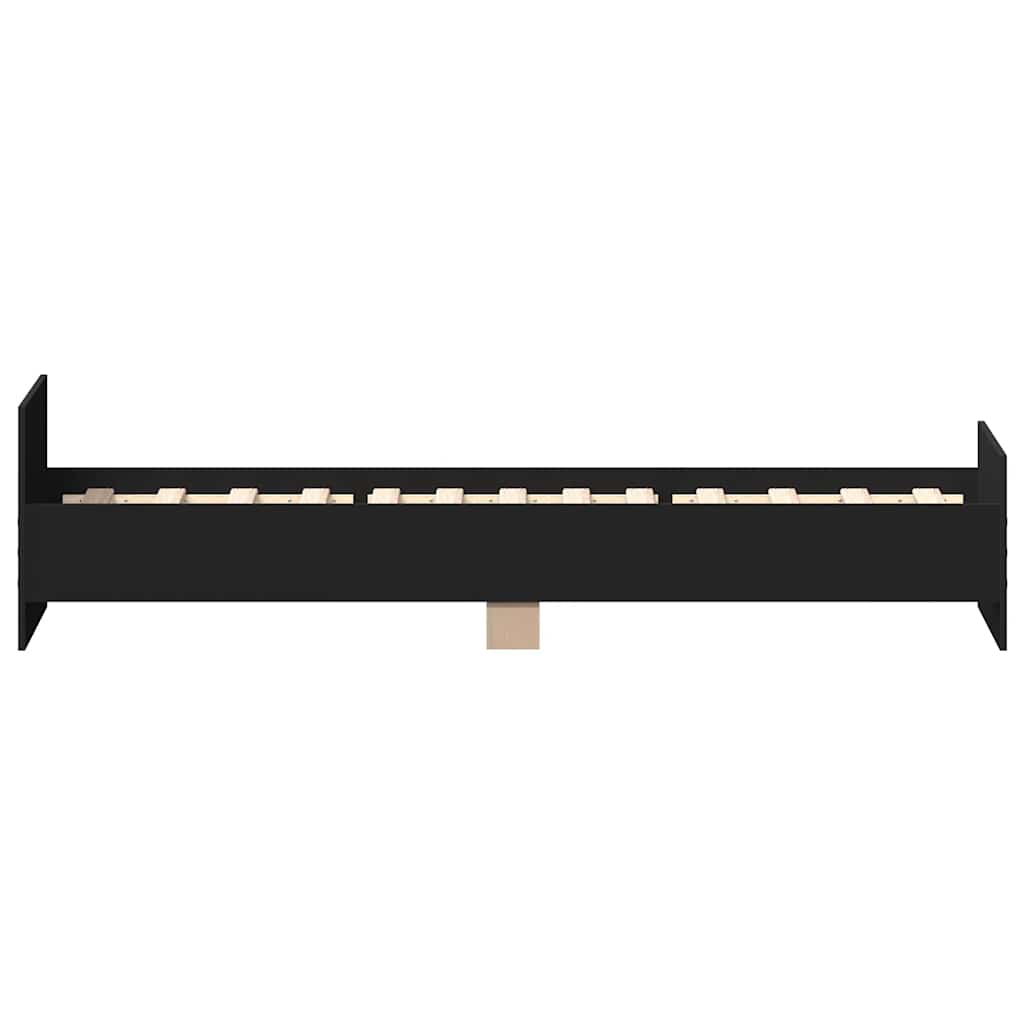 Bedframe bewerkt hout zwart 100x200 cm