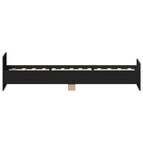 Bedframe bewerkt hout zwart 100x200 cm