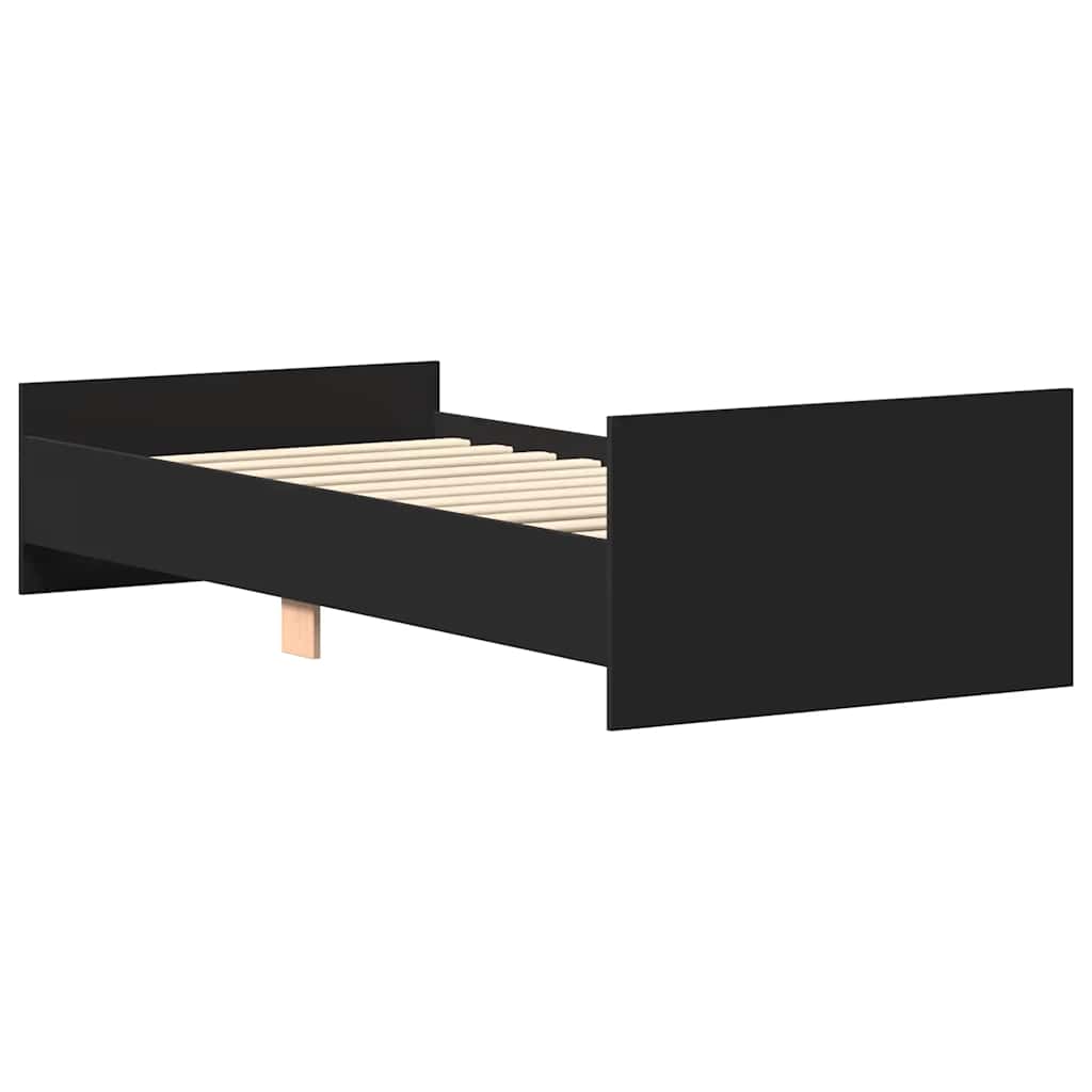 Bedframe bewerkt hout zwart 100x200 cm