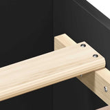 Bedframe bewerkt hout zwart 100x200 cm