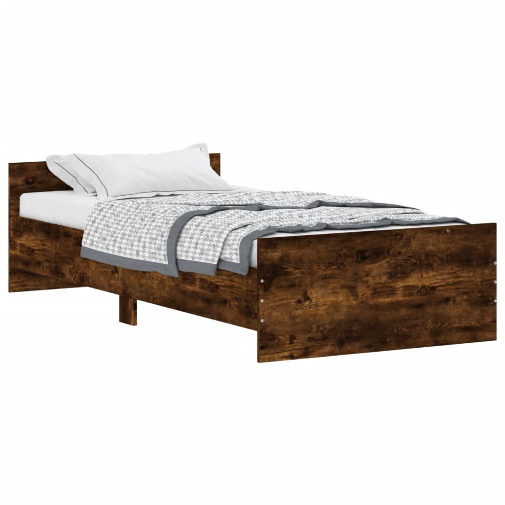 Bedframe zonder matras hout gerookt eikenkleurig 100x200 cm