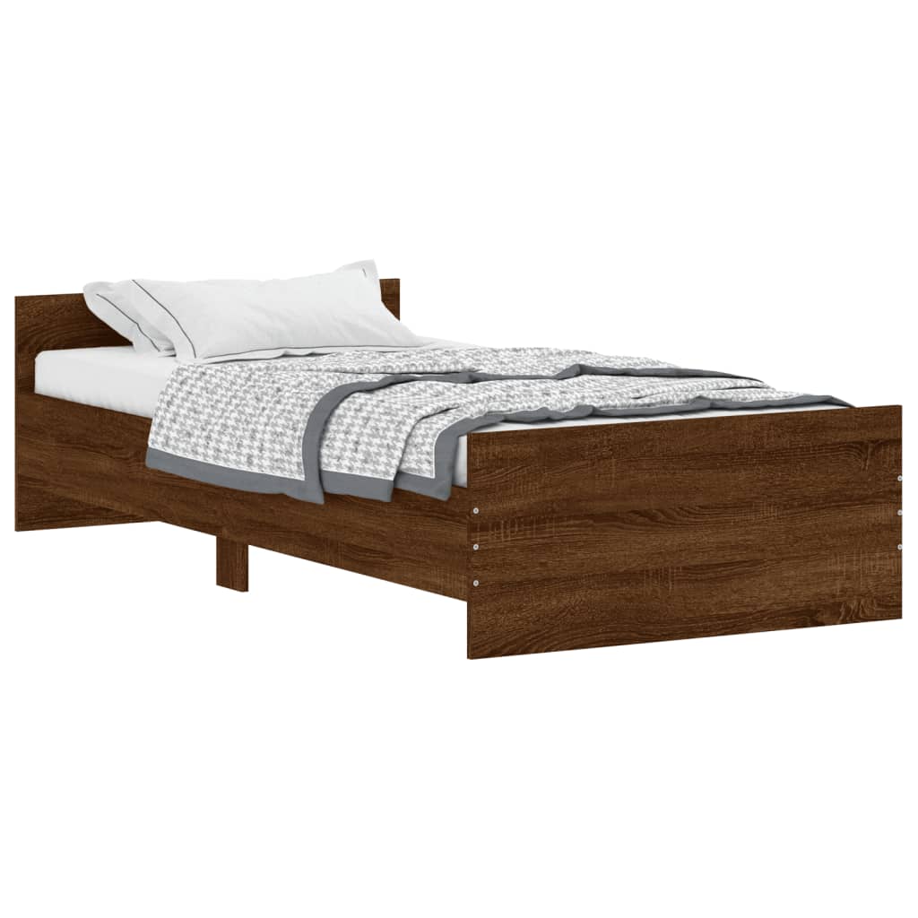 Bedframe zonder matras bewerkt hout bruin eikenkleur 100x200 cm