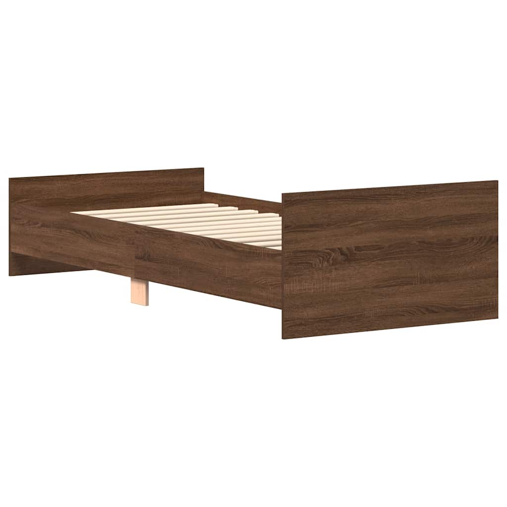 Bedframe zonder matras bewerkt hout bruin eikenkleur 100x200 cm