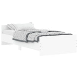 Bedframe bewerkt hout wit 90x190 cm