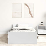 Bedframe bewerkt hout wit 90x190 cm