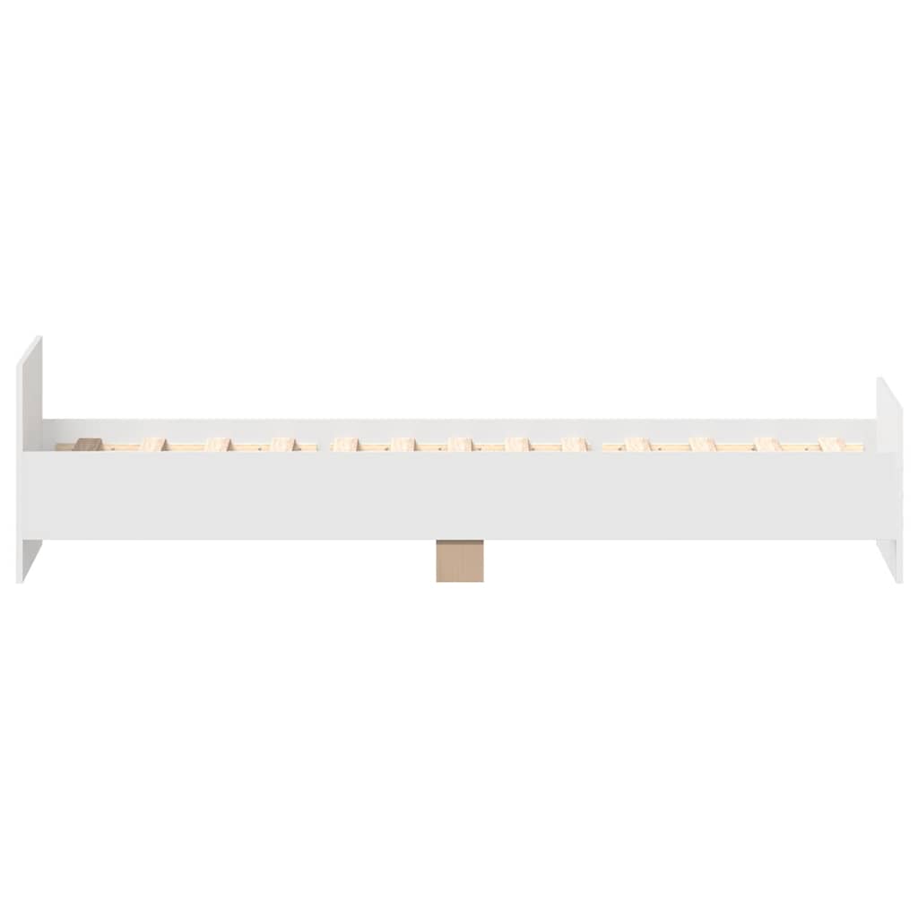 Bedframe bewerkt hout wit 90x190 cm