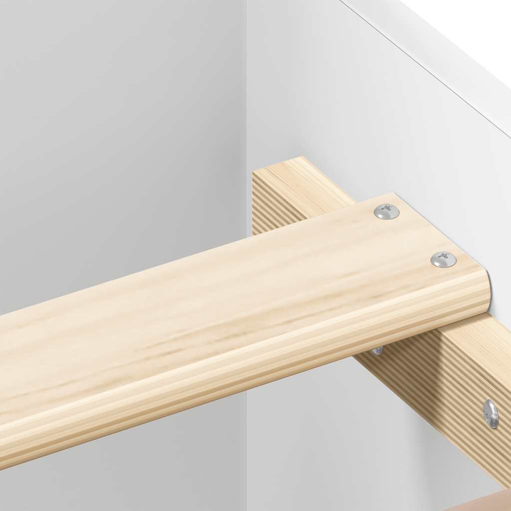 Bedframe bewerkt hout wit 90x190 cm